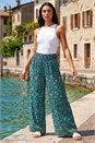 Mint Floral Print Tiered Palazzo Trousers, Image 2 of 4