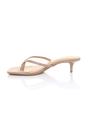 Taupe AJVANI Taupe Low Kitten Heel Toe Post Slip On Square Toe Sandals, Image 3 of 5