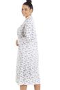 Blue Camille Lingerie Blue Heavyweight Floral Long Sleeve Jersey Nightdress, Image 5 of 5