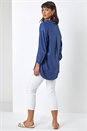 Denim Relaxed Notch Neck Shirt, Image 2 of 5