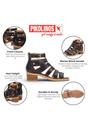 Black Womens Soft Block Heel Sandals W3H-1823, Image 3 of 8