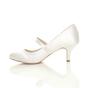 White AJVANI White Mid Heel Mary Jane Court Shoes, Image 3 of 6