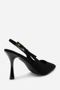 Black 'Tiana' Pointed Toe Sling Back Mid Heel, Image 5 of 6