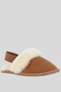 Tan Real Sheepskin Slippers with Heel Strap, Image 1 of 3