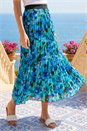 Multi Abstract Print Pleated Skirt, Image 1 of 4