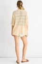 Beige Crochet Knit Edge to Edge Cardigan, Image 2 of 4