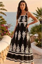Black Paisley Ric Rac Maxi Dress, Image 1 of 4