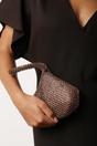 Dark Brown Nicki Diamante Mini Chainmail Pouch Bag, Image 2 of 2
