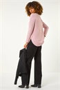 Light Pink Nep Fabric Curved Hem Jumper, Image 3 of 5