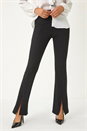 Black Stretch Split Flare Trousers, Image 1 of 6
