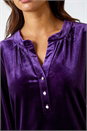 Purple Velvet Button Front Stretch Shirt, Image 6 of 6