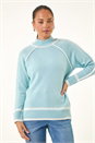 Blue Petite Contrast Ribbed Knit Jumper, Image 4 of 5