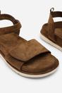 Khaki Where's That From Khaki Corfu Velcro Double Strap Footbed Sandals, Image 5 of 6