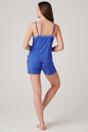 Blue "Ultra Blue" Bamboo Lace Camisole Short Pyjama Set, Image 3 of 6