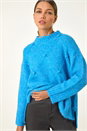 Blue Diamond Stitch Knit Jumper, Image 1 of 5