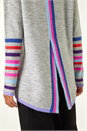 Light Grey Contrast Stripe Detail Knit Jumper, Image 5 of 5