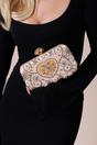 Gold Heart Beaded Clutch Bag, Image 1 of 5
