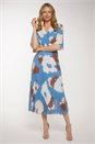 Blue Julianna Printed Chiffon Pleat Midi Dress, Image 1 of 4