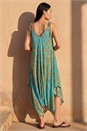 Teal Paisley Floral Pocket Slouchy Jumpsuit, Image 3 of 4