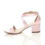 Light Pink AJVANI Light Pink Mid Block Heel Crossed Straps Sandals, Image 3 of 6