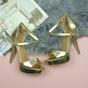 Gold AJVANI Gold High Heel Crossed Straps Platform Sandals, Image 4 of 6