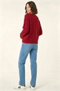 Red Chunky Floral Knit Jumper, Image 3 of 5