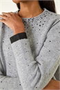 Grey Embellished Knit Jumper, Image 5 of 5