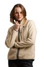 White Quake Leather Trim Fleece Jacket, Image 3 of 4