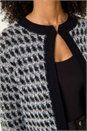 Black Textured Pattern Fluffy Knit Cardigan, Image 5 of 5