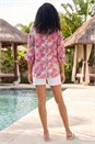 Purple Floral Print V-Neck Blouse, Image 3 of 4