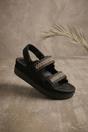 Black Black Gladiator Style Flat Sandals - Jessica, Image 1 of 2