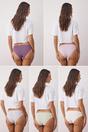 Multi 5 Pack Lace Trim Knitted Bikini Briefs Multipack, Image 2 of 2