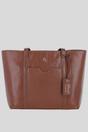 Tan 'Rosara' Real Leather Shoulder Bag, Image 1 of 5