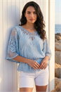 Blue Dusk Butterfly Lace Blouse, Image 1 of 4