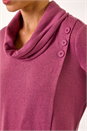 PINK Wrap Front Cowl Neck Top, Image 5 of 5
