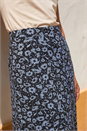 Black Flower Print Jersey Stretch Skirt, Image 4 of 4