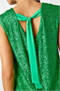 Green Sequin Tie Back Detail Top, Image 5 of 5