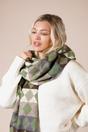 Khaki Soft Checked Scarf, Image 1 of 3