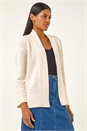 Ivory  Textured Knit Cardigan, Image 4 of 5