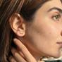 Green Peridot August Birthstone Climber Stud Earrings, Image 3 of 4