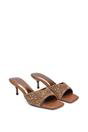 Brown XY LONDON Brown 'Ottilie' Sparkly Crystal Kitten Heeled Sandal Mules, Image 3 of 6