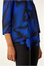 Royal Blue Abstract Print Textured Top, Image 5 of 5