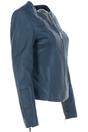 Navy Ashwood Leather Navy 'Francesca' Collarless Real Leather Fashion Jacket, Image 3 of 5