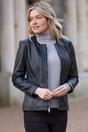Black Ashwood Leather Black Real Leather Casual Collarless Jacket, Image 1 of 5