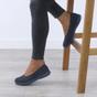 Navy Blue AJVANI Navy Blue Flat Comfort Slip On Trainers, Image 5 of 6