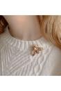 Gold Bee Brooch Pearl Pin Crystal, Image 2 of 4