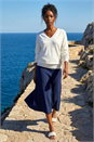 Ivory  Plain Stretch V-Neck Jumper, Image 2 of 4