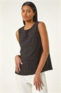 Black Broderie Vest Top, Image 4 of 5