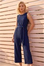 Navy Petite Textured Jumpsuit, Image 1 of 4