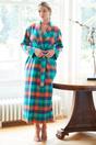Multi British Boxers Multi "Acorn Squash" Check Brushed Cotton Dressing Gown, Image 3 of 3